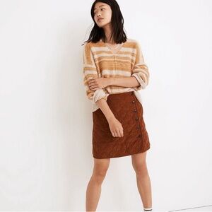 ✨MADEWELL✨QUILTED✨CORDUROY✨BUTTON FRONT✨SKIRT✨